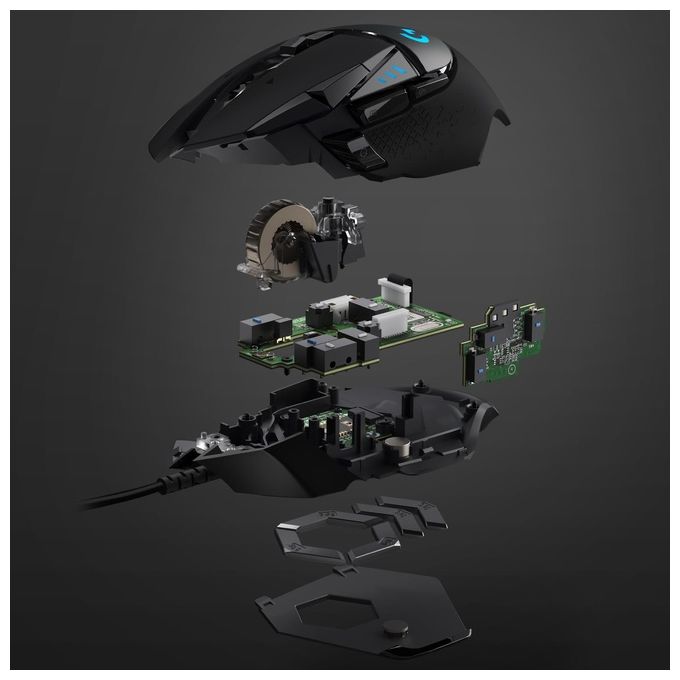 Logitech G502 HERO Mouse Gaming con Cavo Nero