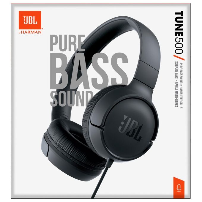 Jbl Tune 500 Cuffia a Padiglione Stereofonico con Microfono Nero