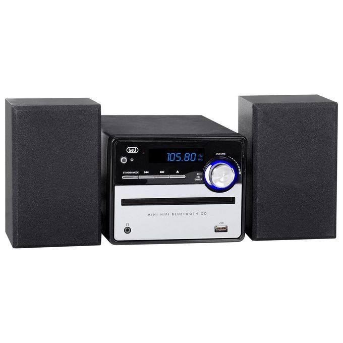 Trevi HCX 10F6 Mini Impianto Hi-Fi 20W CD MP3 USB AUX Bluetooth Radio DAB FM Telecomando colore Nero Argento