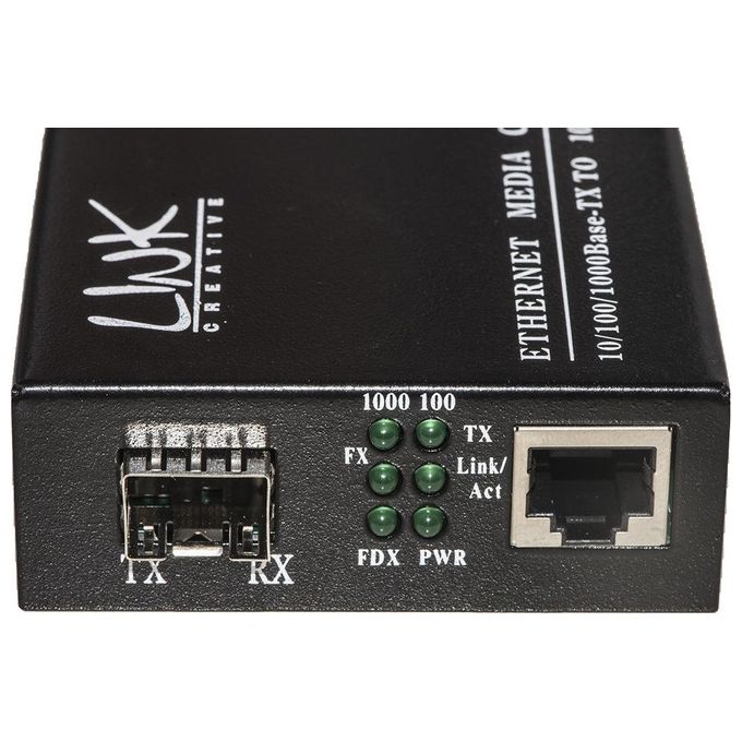 Link convertitore fibra ottica 10-100-1000 con modulo sfp