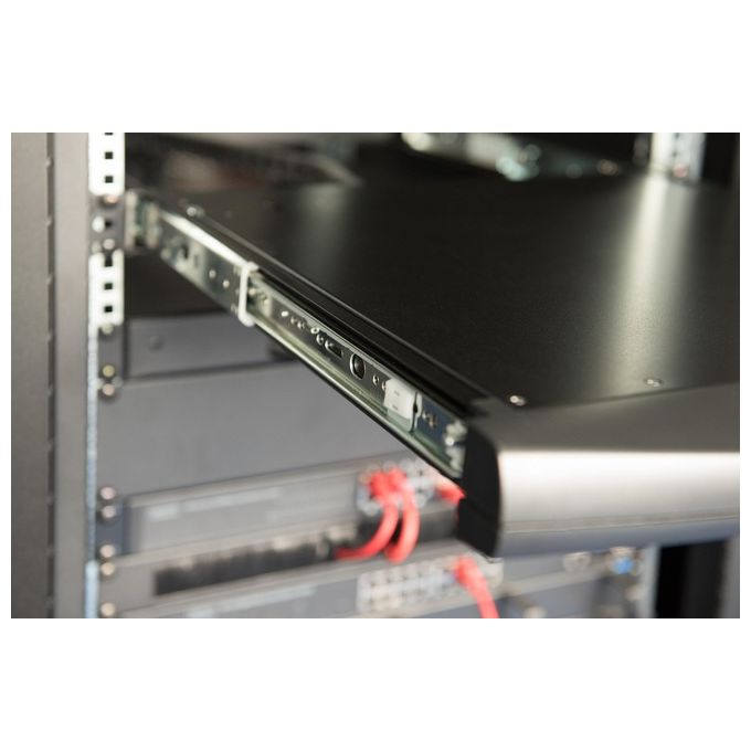 Digitus DS-72211-4IT Console modulare con monitor TFT da 19'' 8 porte Cat 5 KVM tastiera italiana touchpad integrato rack 1U colore Nero