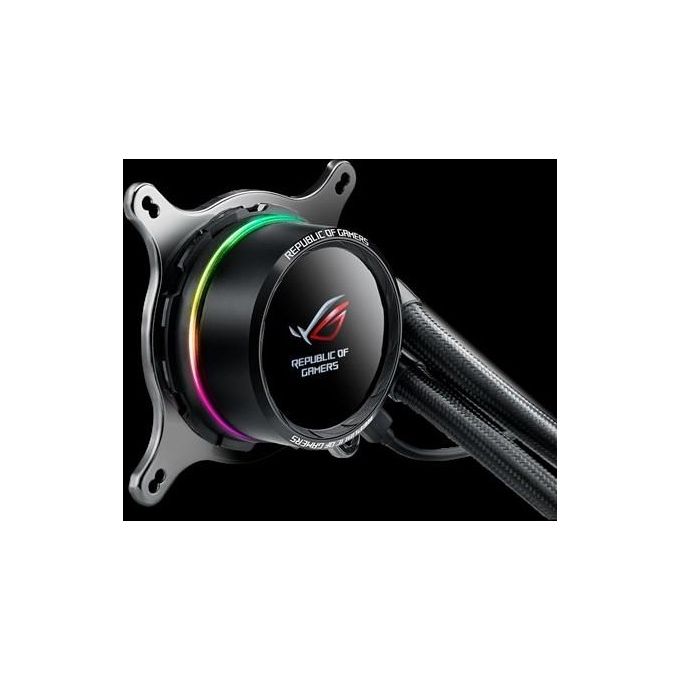 ASUS ROG RYUO 240 Sistema di Raffreddamento per CPU All-In-One Liquid, Display OLED, Aura Sync RGB, 2 Ventole di Raffreddamento da 120 mm, Nero