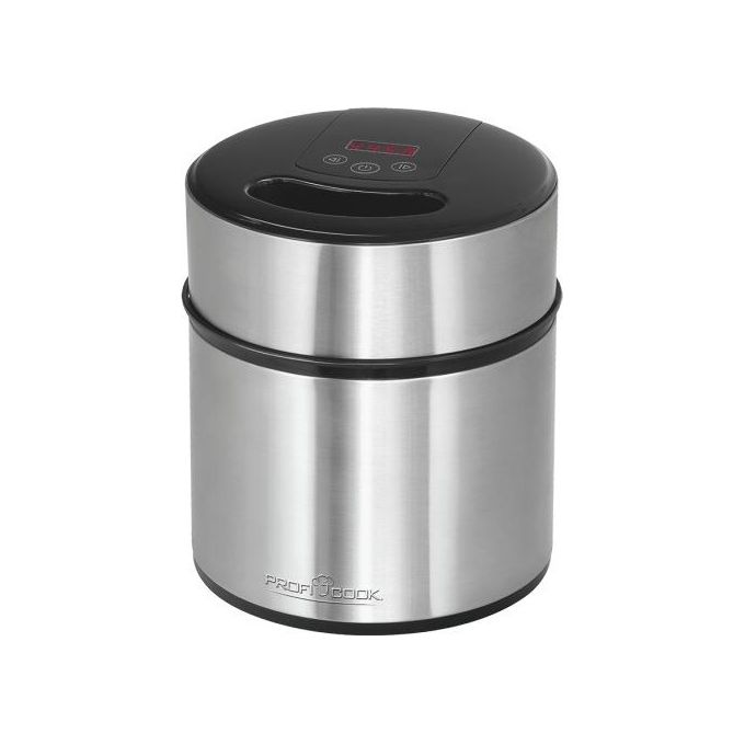 ProfiCook 501140 Gelatiera e Yogurtiera 1 8 L 12 W Timer Digitale Display LED Acciaio Inossidabile colore Nero