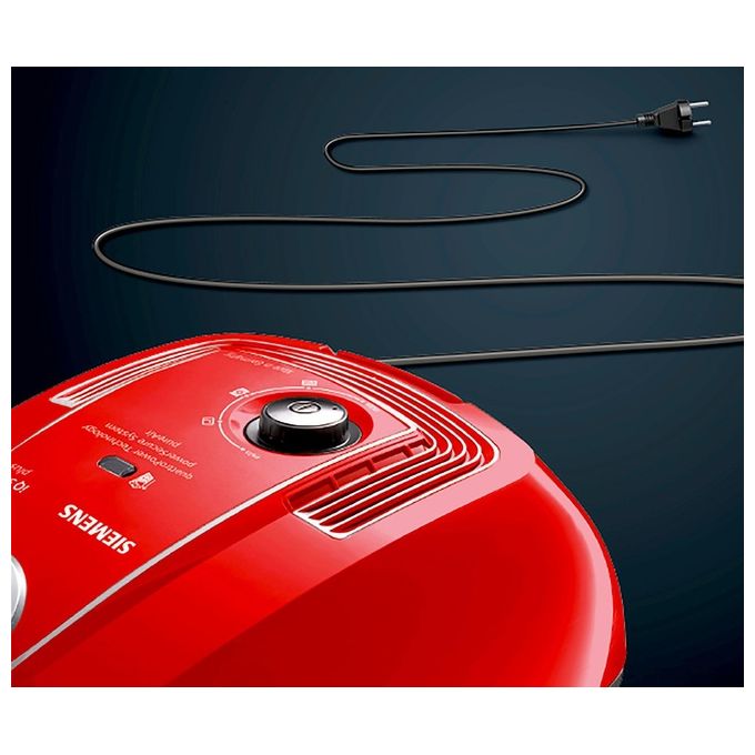 Siemens VSP3AAAA Aspirapolvere 750W con Sacchetto per la Polvere Rosso