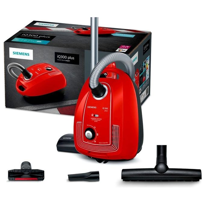 Siemens VSP3AAAA Aspirapolvere 750W con Sacchetto per la Polvere Rosso
