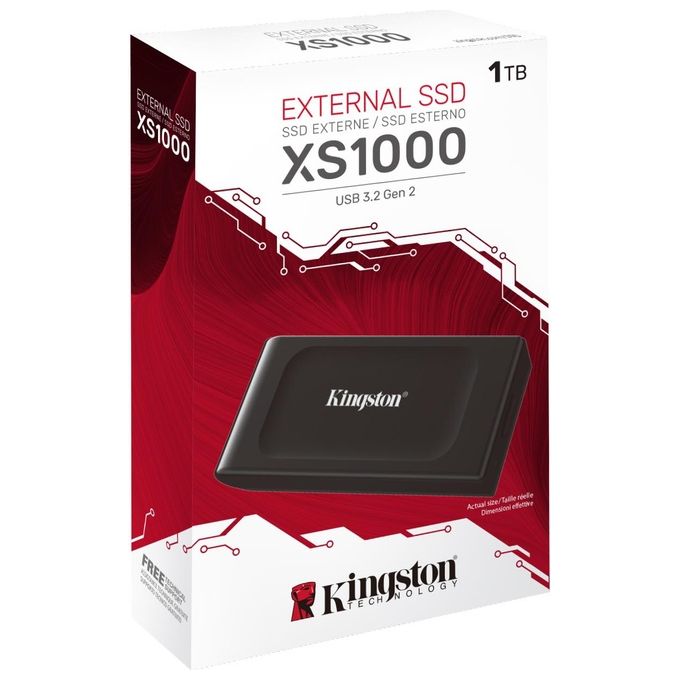 Kingston SXS1000-1000G XS1000 SSD Esterno Portatile 1TB USB 3.2 Gen 2 1050 MB-s colore Nero