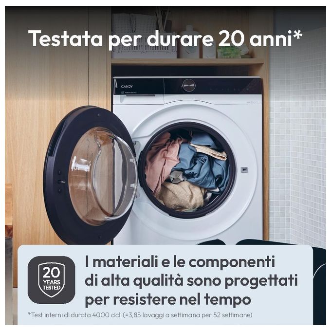 Candy BS 49B9-S Lavatrice 9 Kg Classe A Profondita' 60 cm Centrifuga 1400 giri Inverter Wi-Fi colore Bianco