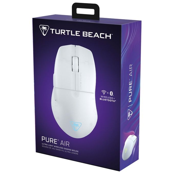 Turtle Beach TBM-1102-15 Pure Air Mouse da gioco wireless ultraleggero 54 g sensore 26000 DPI batteria 125 ore connessione 2,4 GHz Bluetooth colore Bianco