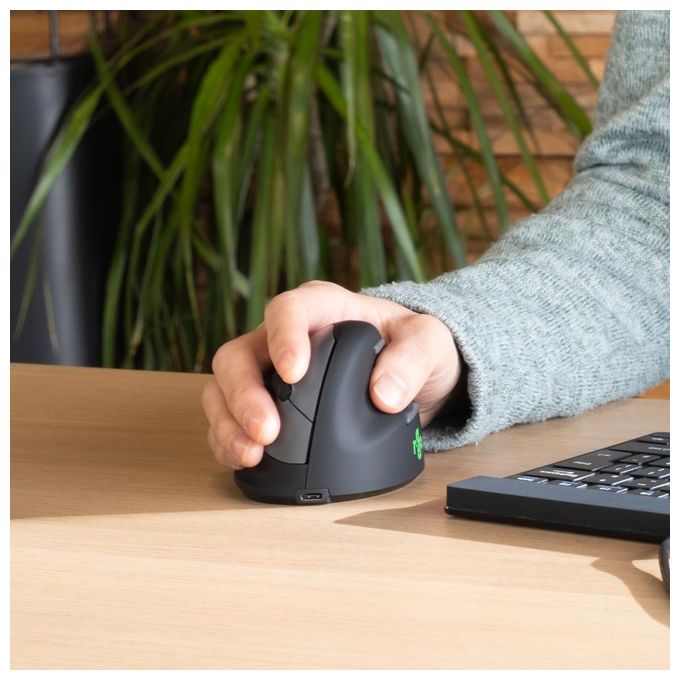R-Go Tools RGOHELAWL Mouse ergonomico verticale wireless 5 tasti 2400 DPI Bluetooth 5.0 colore Nero
