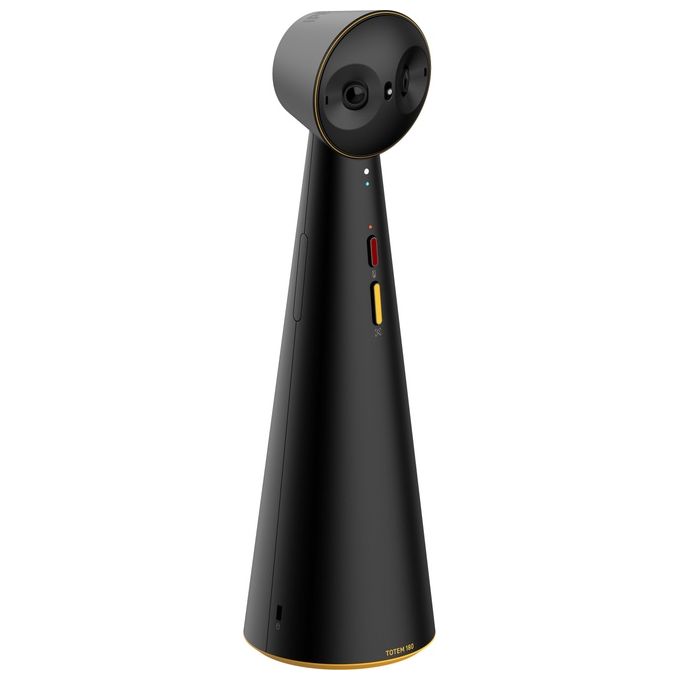 Ipevo 5-910-2-08-00 TOTEM 180 Telecamera per conferenze 4K 180° con AI Auto Framing e microfoni omnidirezionali colore Nero e Blu