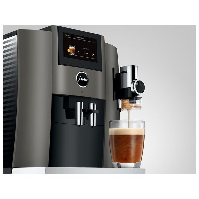 JURA 15480 S8 Macchina da caffe' Automatica 1,9 L 15 bar 1450 W Touchscreen 4,3'' Wi-Fi Sweet Foam colore Dark Inox