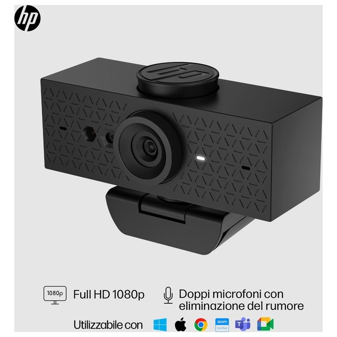 HP 6Y7L2AA#ABB Webcam FHD 620 Risoluzione 1920 x 1080 Pixel 60 fps Microfono Incorporato Colore Nero