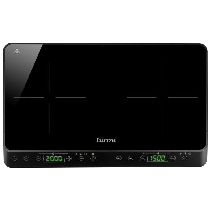 Girmi PI5100 Fornello a Induzione Doppio 3500W 2 zone temperatura 60°C 240°C timer 180 min display digitale colore Nero