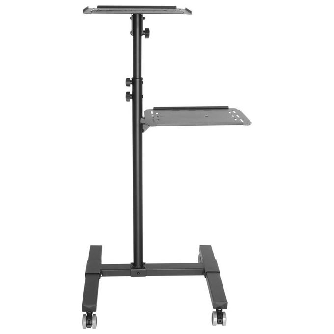 Techly 362145 Carrello per Proiettore Regolabile con 2 Mensole Altezza 950 1450 mm Inclinazione ±12° Portata 10 Kg colore Nero