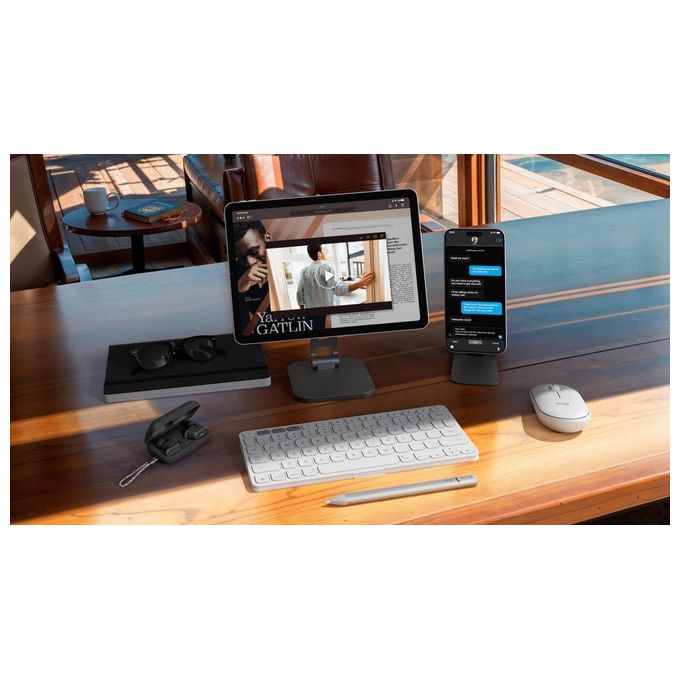 Logitech 920-013013 Keys-To-Go 2 Tastiera Wireless Bluetooth QWERTY Italiano per iPad iPhone Mac colore Bianco