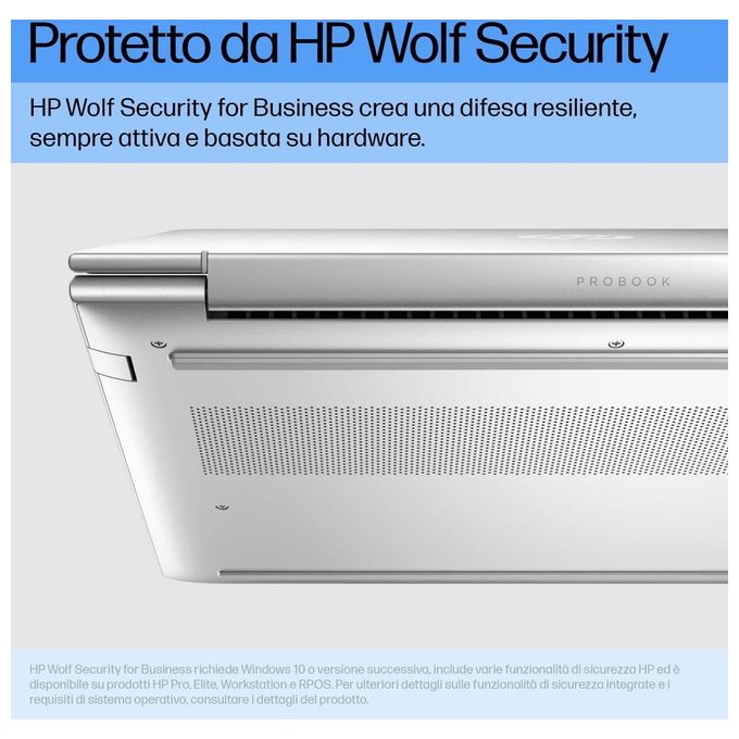HP 9Y7B9ET ProBook 440 G11 Notebook 14'' Intel Core Ultra 5 125U 8 GB DDR5 256 GB SSD NVMe Wi-Fi 6E Windows 11 Pro colore Argento