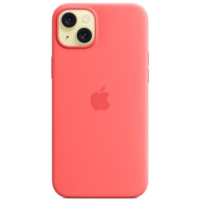 Apple MT163ZM-A Custodia MagSafe in Silicone Fodera Microfibra per iPhone 15 Plus colore Guava