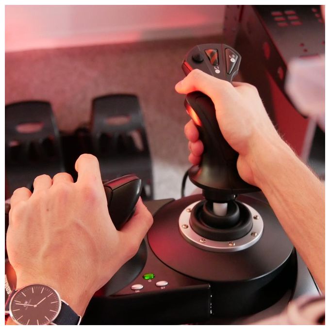 Thrustmaster T.Flight Hotas X Joystick Nero per PC, Manetta Staccabile, Simulazione Volo