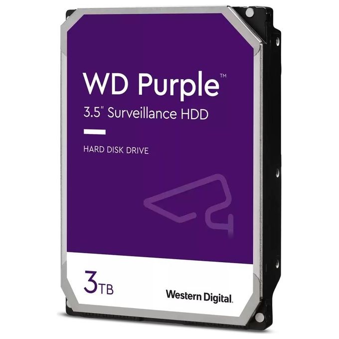 WD Purple Hard Disk Interno 3.5'' 3TB 256MB Cache SATA 6GB-s 5400 rpm