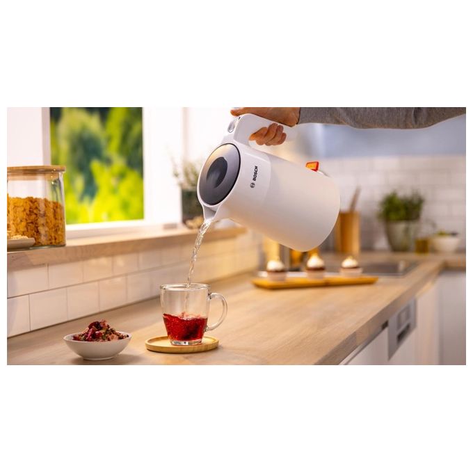 BOSCH TWK2M161 MyMoment Bollitore Elettrico 1,7 L 2400 W Base Girevole Spegnimento Automatico Protezione Surriscaldamento colore Bianco