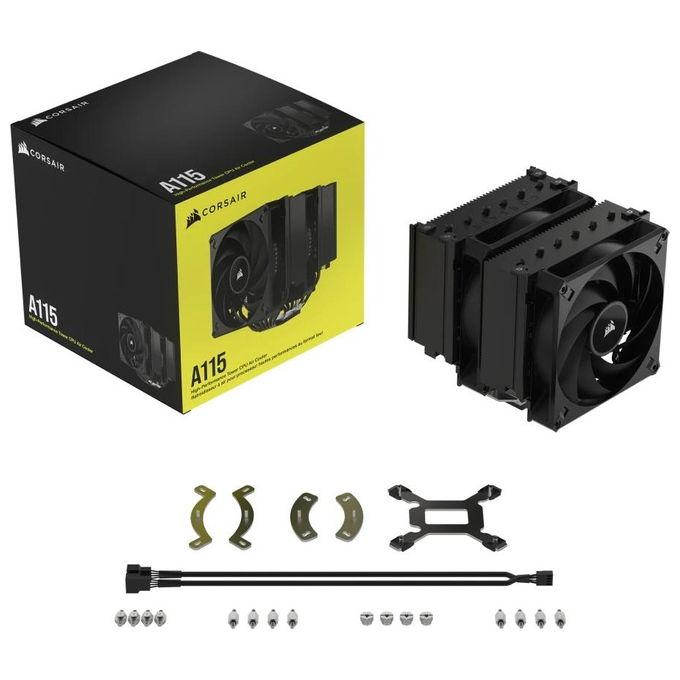 Corsair CT-9010011-WW A115 Raffreddatore CPU a Torre 2 Ventole 140 mm PWM TDP 270W colore Nero
