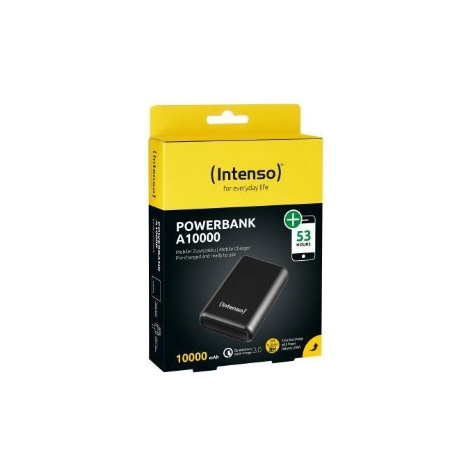 Intenso A10000 Powerbank 10000 mAh Ricarica Rapida 20W PD 3.0 QC 3.0 USB-C USB-A colore Antracite