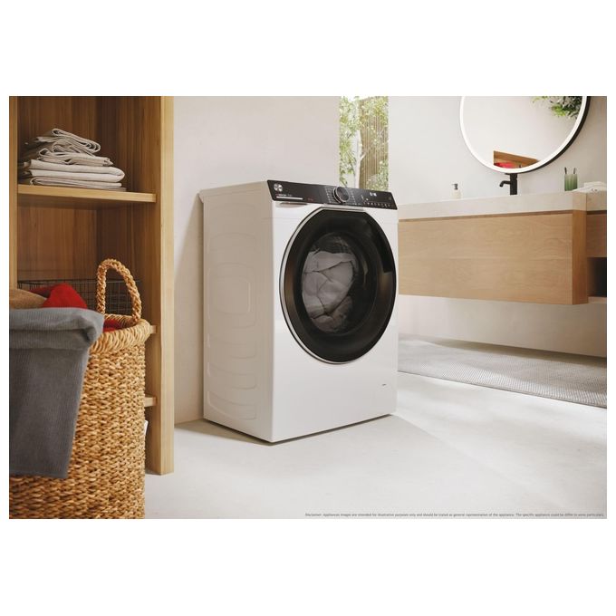 Hoover H-WASH 700 H7W449AMBC-S Lavatrice a carica frontale 9 Kg classe A 1400 giri cestello Ultra Wide care Eco doser programa Auto Care controllo remoto Bianco 60x51x85