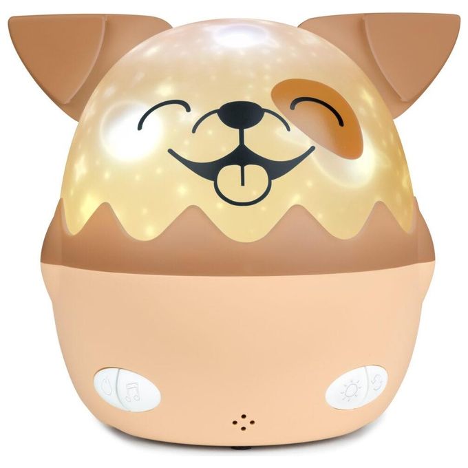 Bigben Kids Brown Dog Shape Night Light With 360º Projection With Wireless Music Nlpkidsdog
