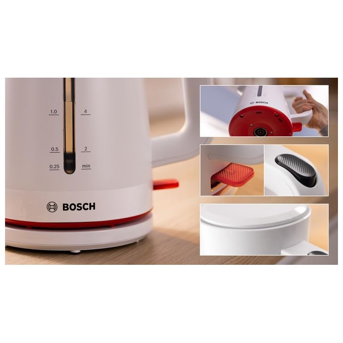 Bosch TWK3M121 MyMoment Bollitore Elettrico 1.7 L 2400 W Spegnimento Automatico Filtro Anticalcare colore Bianco