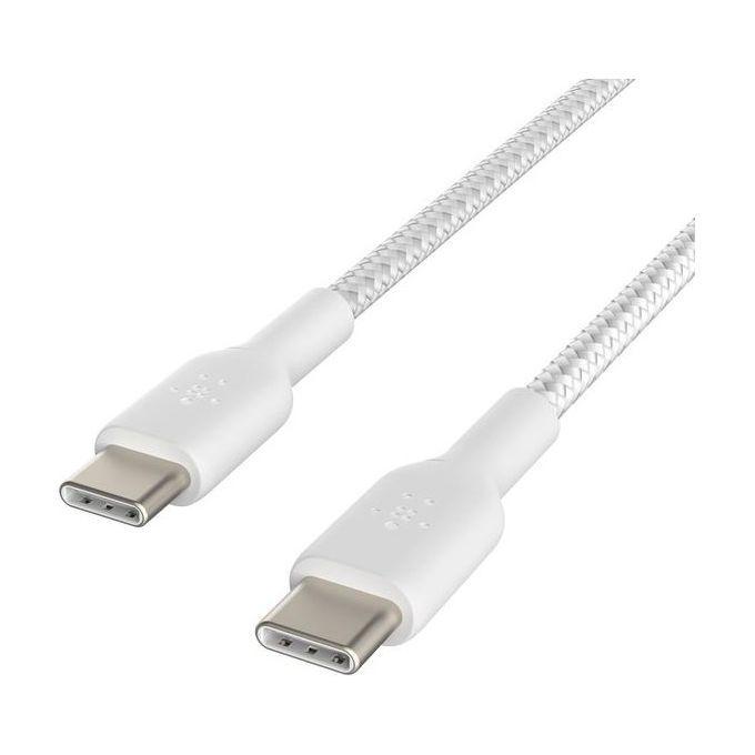 Belkin BoostCharge Cavo Intrecciato da USB-C a USB-C da 2 Metri Bianco