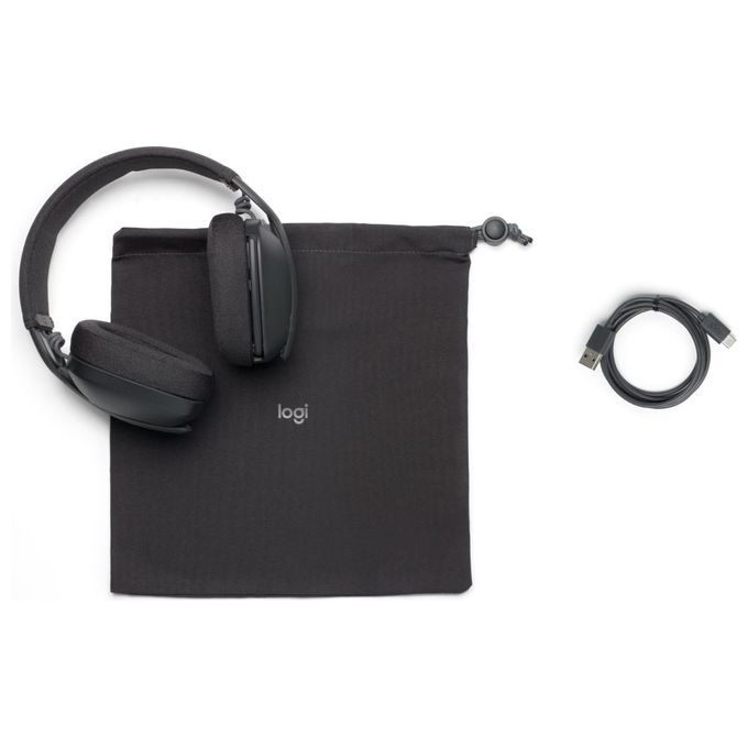 Logitech 981-001213 Zone Vibe 100 Cuffie Wireless Bluetooth Over-Ear 40mm 18h Multipoint Teams Meet Zoom colore Grafite