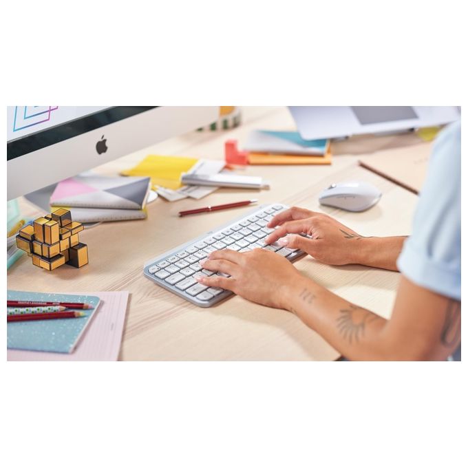 Logitech 920-010489 MX Keys Mini Tastiera Wireless Compatta QWERTY Italiano Bluetooth LED Ricaricabile USB-C colore Grigio