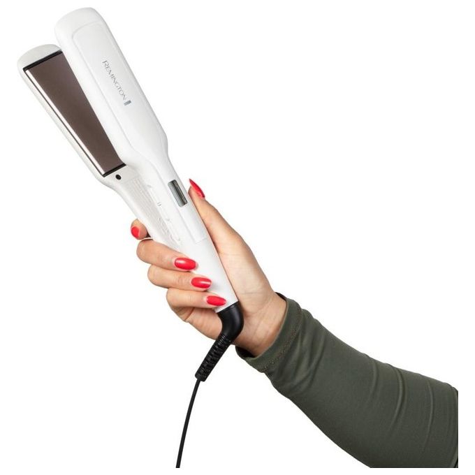 Remington S5527 Pro Ceramic Extra Piastra per Capelli Larga 45x110 mm 9 Temperature 150°C 230°C Riscaldamento 15s Autospegnimento colore Bianco
