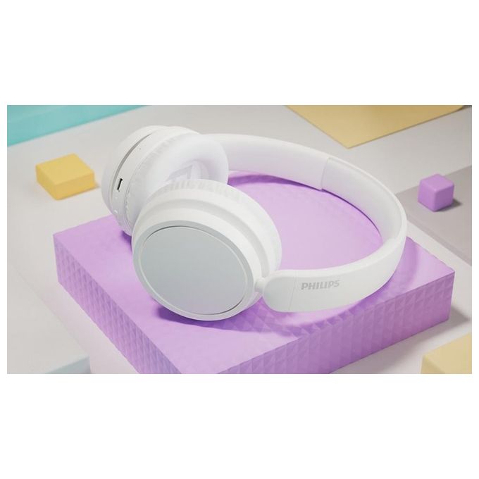Philips TAH5209WT Serie 5000 Cuffie On-Ear Wireless Bluetooth 5.3 65h Driver 40mm Ricarica USB-C colore Bianco