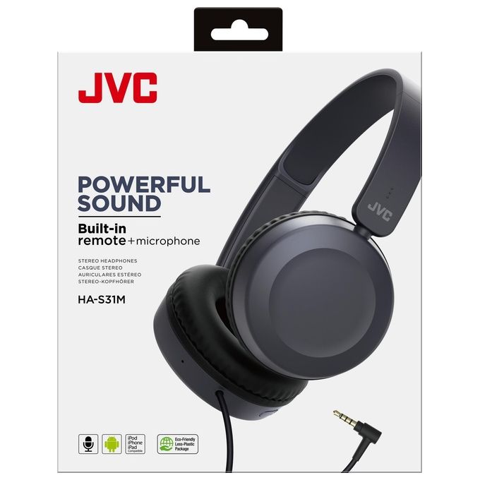 JVC HA-S31M-A Cuffia a Padiglione Auricolare Blu