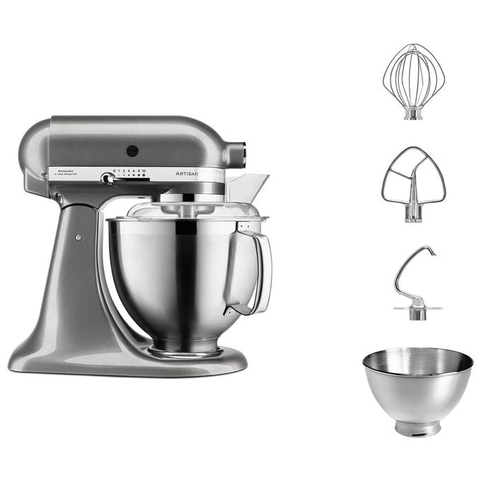 KitchenAid 5KSM185PSEMS Artisan Impastatrice Planetaria 300W 4,8 L 10 velocita' movimento planetario colore Medallion Silver