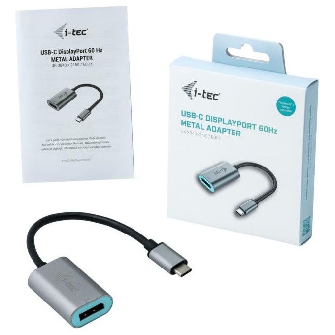 I-tec C31METALDP60HZ Metal Usb-C Display Port Adapter 4K-60hz