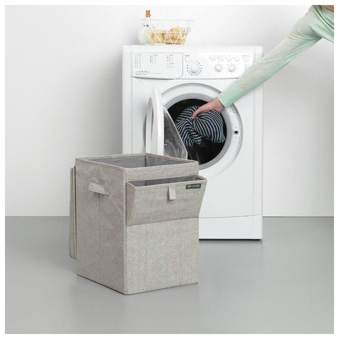Brabantia Portabiancheria 35 Litri Pieghevole Grigio