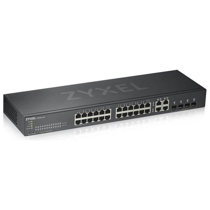 Zyxel GS1920-24v2 Switch Intelligente 24x10-100-1000 + 4 x Combo Gigabit SFP Montabile su Rack