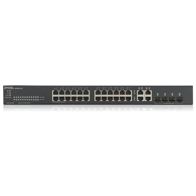 Zyxel GS1920-24v2 Switch Intelligente 24x10-100-1000 + 4 x Combo Gigabit SFP Montabile su Rack