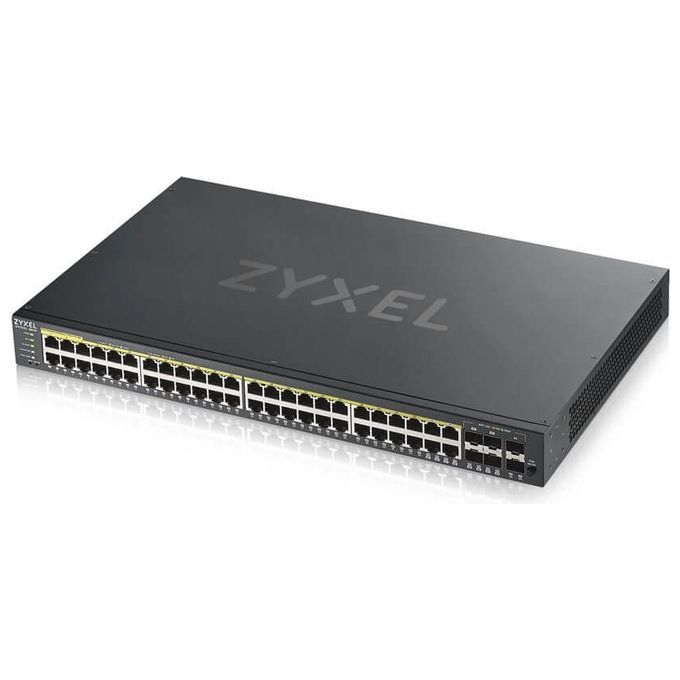 Zyxel GS192048HPV2-EU0101F GS1920 Switch Gestito con 44 Porte Gigabit Ethernet 10-100-1000 4 Porte Combo SFP 2 Slot SFP 48 Porte PoE 375 W Supporto VLAN QoS IPv6 colore Nero