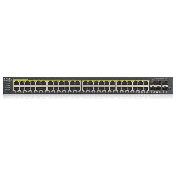 Zyxel GS192048HPV2-EU0101F GS1920 Switch Gestito con 44 Porte Gigabit Ethernet 10-100-1000 4 Porte Combo SFP 2 Slot SFP 48 Porte PoE 375 W Supporto VLAN QoS IPv6 colore Nero