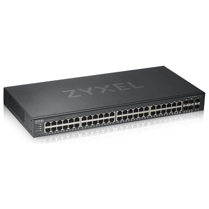 Zyxel GS1920-48V2 Switch Gestito 44 Porte Gigabit Ethernet 10-100-1000 4 Porte SFP 2 Slot SFP 100 Gbit-s Montaggio Rack colore Nero