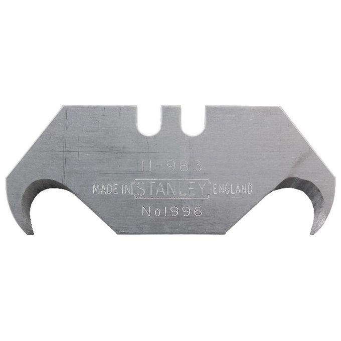 Stanley 1-11-983 Lame a Uncino Non Forate per Taglierino Lunghezza 50 mm Confezione 100 pz