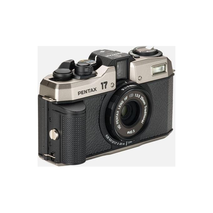 Pentax 18926 Fotocamera analogica mezzo formato 17x24 mm obiettivo 25mm f-3.5 messa a fuoco manuale a zone flash integrato colore Dark Silver