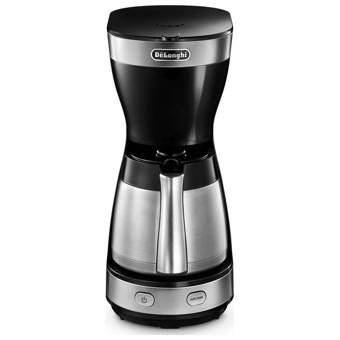 DeLonghi ICM16710 Dedica Style Macchina da Caffe' Sistema con Filtro Potenza 1000 W Capacita' 1,25 Litri Anti-Goccia Silver-Nero
