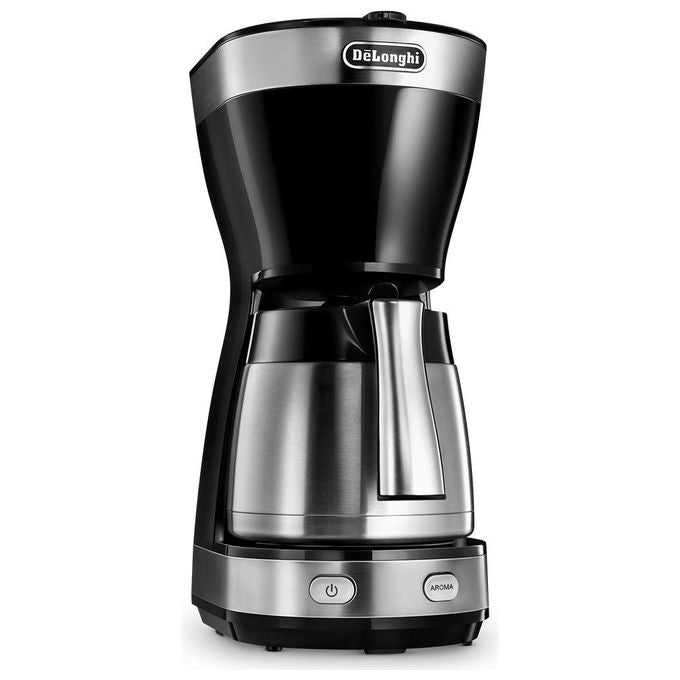 DeLonghi ICM16710 Dedica Style Macchina da Caffe' Sistema con Filtro Potenza 1000 W Capacita' 1,25 Litri Anti-Goccia Silver-Nero