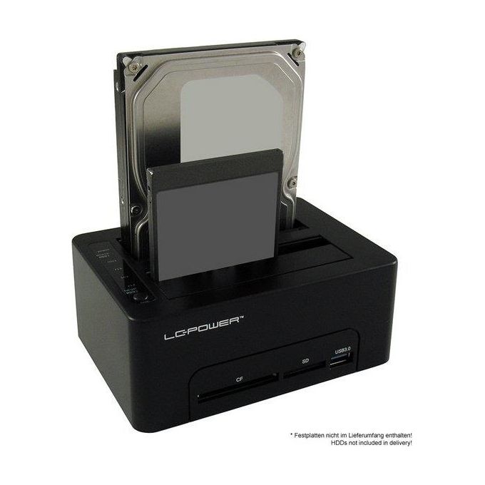LC-Power LC-DOCK-U3-CR Docking Station per Unita' di Archiviazione Usb 3.0 Type-A Nero