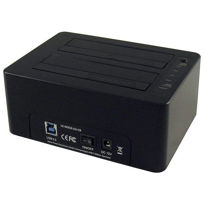 LC-Power LC-DOCK-U3-CR Docking Station per Unita' di Archiviazione Usb 3.0 Type-A Nero