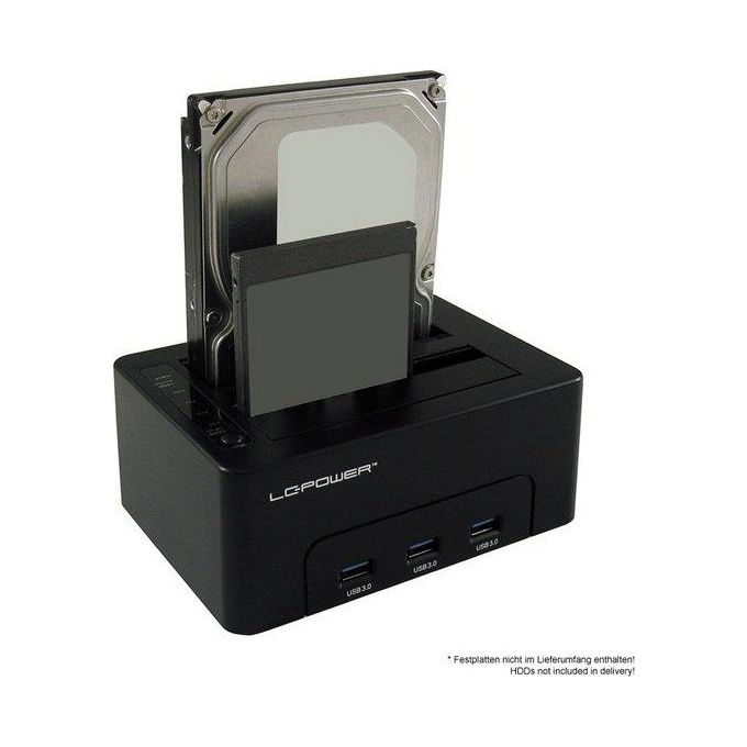 LC-Power LC-DOCK-U3-HUB Docking Station per Unita' di Archiviazione Usb 3.0 Type-B Nero